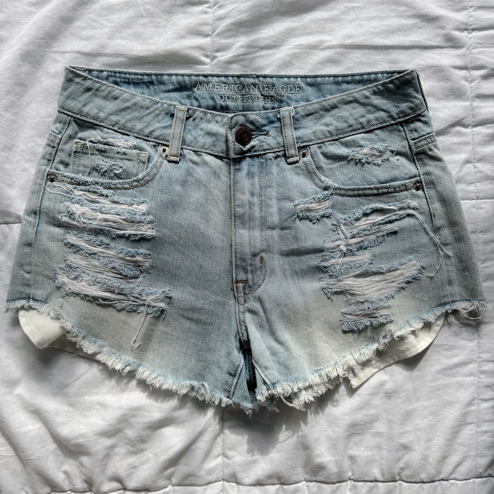 AE High Rise Festival Denim Shorts